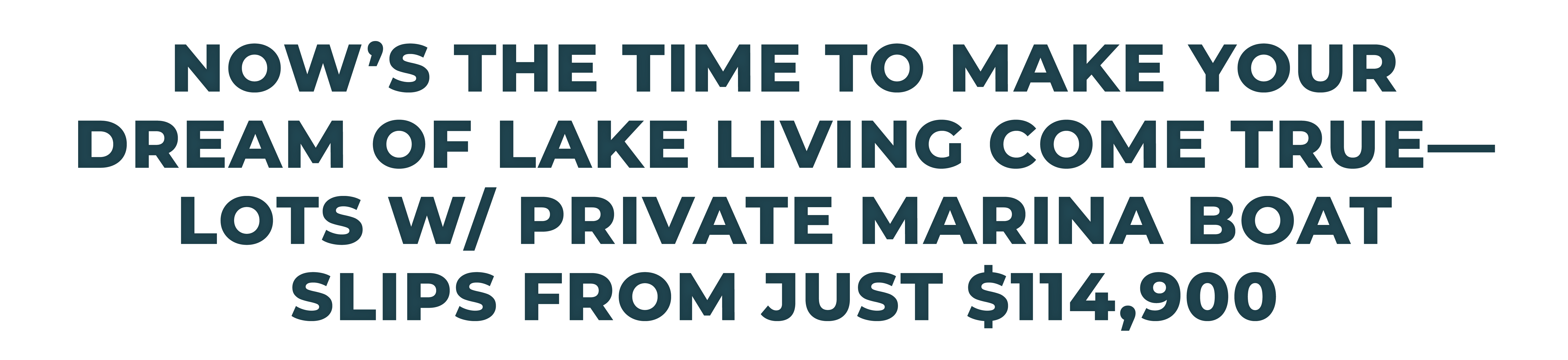 Now's the time to make your dream of lake living come true—lots with private marina boat slips from just $114,900 at Stewart Landing on Lake Murray